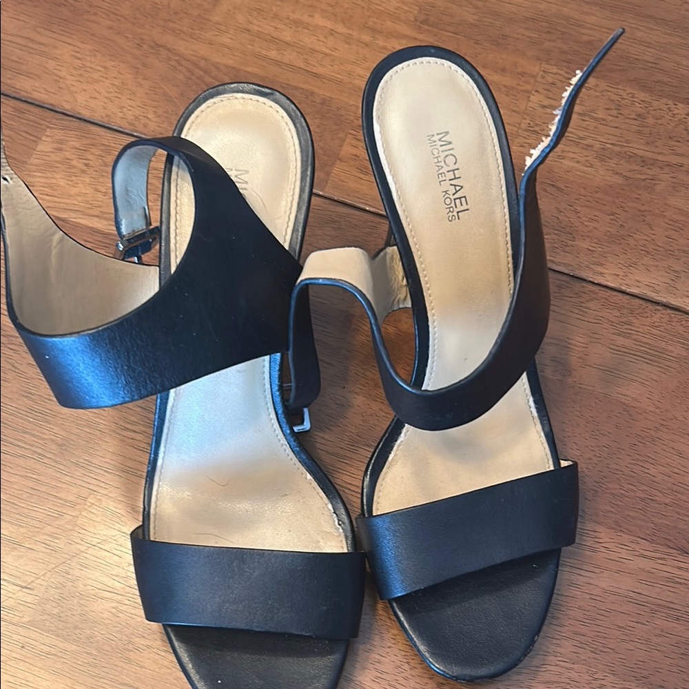 MICHAEL Michael Kors Black High-Heeled Mules